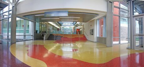 Terrazzo Stairs showing flow and transition between sectors of the facility
