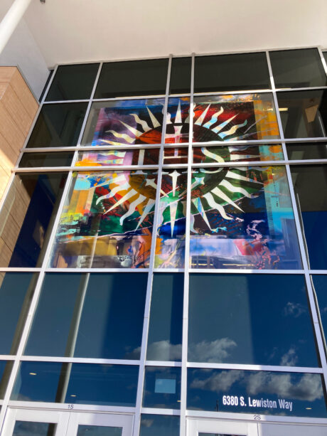 Chapel window from below