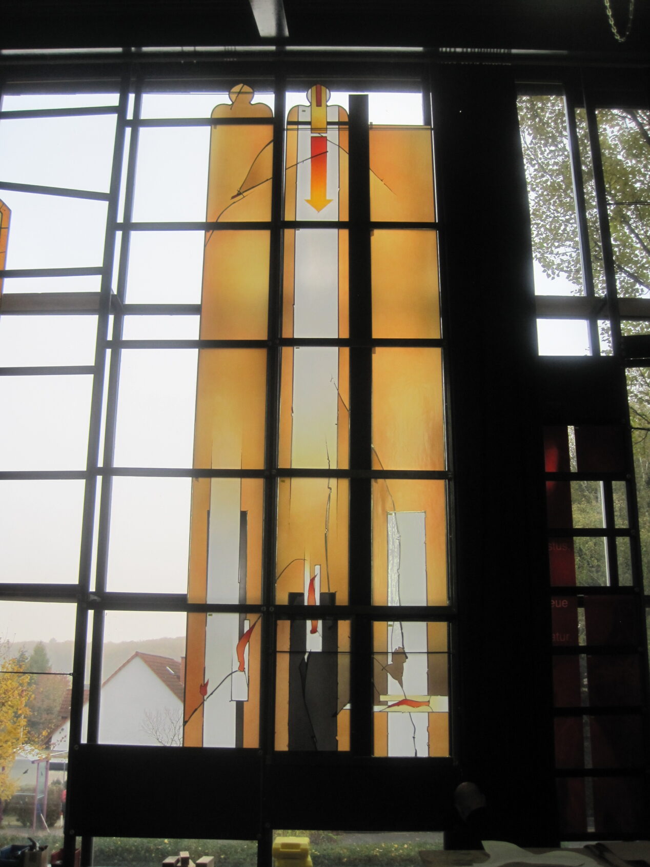 Glass for Peterskirche in Heidelberg, Germany by Johannes Schreiter, in production at Derix Glasstudios