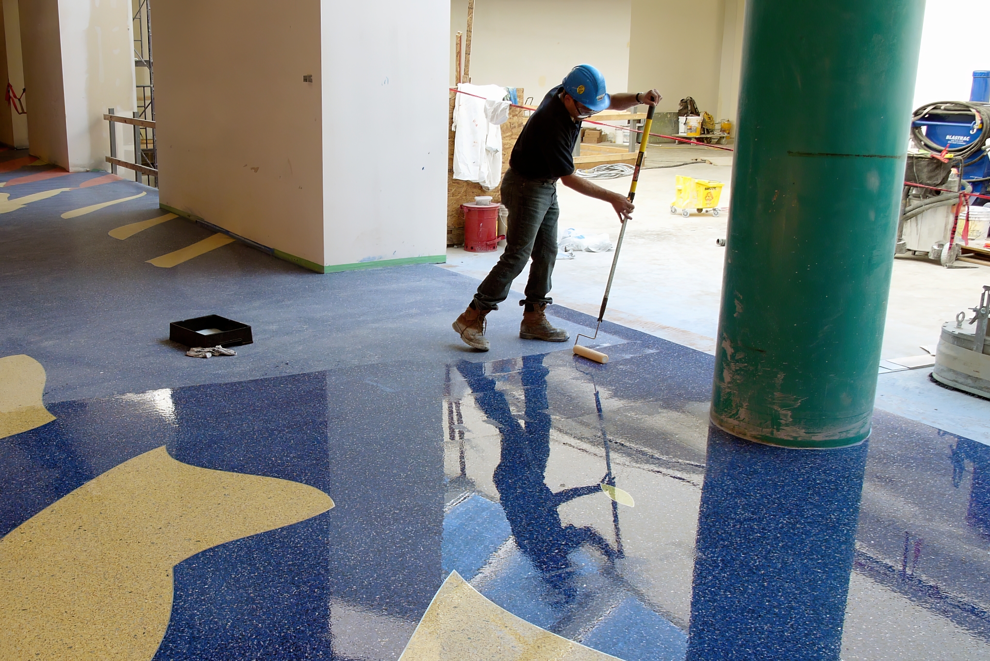 Sealing artistic terrazzo at the University of Alberta